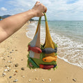 Boho 3D Fish Applique Knitted Beach Tote