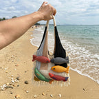 Boho 3D Fish Applique Knitted Beach Tote